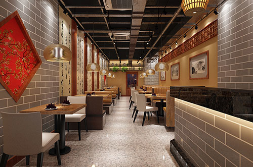 奉化传统中式餐厅餐馆装修设计效果图